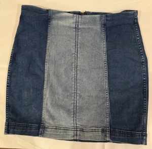 Free People Womens Modern Femme Mini Skirt Size 8 Jean Denim Stretch Zipper Cute - Picture 1 of 7