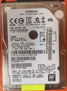 ⭐️⭐️⭐️⭐️⭐️ HDD Hard Drive SATA Laptop 2.5" Hitachi HTS547575A9E384 750GB J15323 - Picture 1 of 2