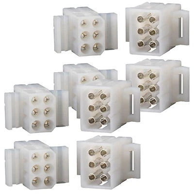 6 Pin Molex Connector lot, 5 Matched Sets, w/18-24 AWG .062" Free Hanging Plug