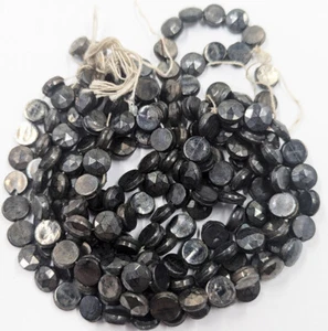 Antique Vintage Glass Gunmetal Faceted Flat Back Nailhead Beads 192pc 22g 6.5mm - Picture 1 of 4