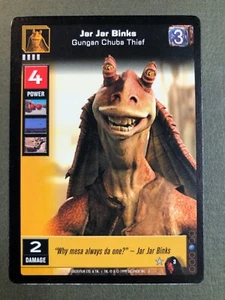 Star Wars Jóvenes Jedi CCG Amenaza de Darth Maul Jar Binks, Gungan Chuba # 3 Casi Nuevo - Imagen 1 de 4