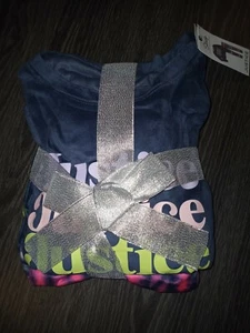 Girls justice 2pc blue tye dye logo sleep set size 14 new - Picture 1 of 4