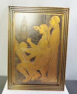 ANTIGUA PLACA DE BRONCE ART DECO aprox. Años 20 - Imagen 1 de 8