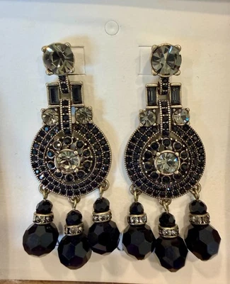 Pendientes de araña Banana Republic cristal negro nuevos con etiquetas Foto 1 de 4