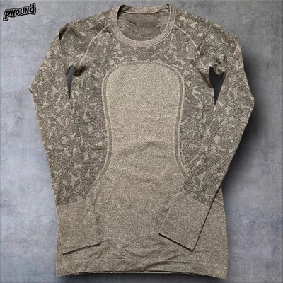 Camisa Lululemon Mujer 6 Gris Sin Costuras Manga Larga Push Your Pace Run Top Yoga Foto 1 de 4