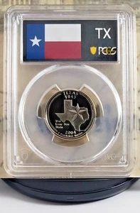 S State Label 2004 - Cuarto de prueba - Texas - PCGS PR70DCAM - ¡Excelente! 0743 - Imagen 1 de 6