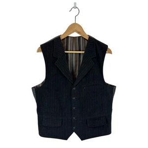 Kroon Mens Dress Vest Black Grey Size Medium Cotton Lambswool Academia Formal - Picture 1 of 9