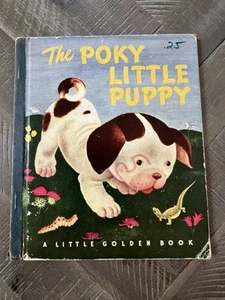BLUE SPINE Little Golden Book #8 POKY LITTLE PUPPY 42 Seiten um 1946 kein DJ - Bild 1 von 13
