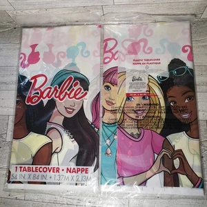 2 Barbie Classic Logo Multicultural Party Supplies Plastic Table Covers NEW - Picture 1 of 5