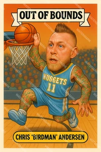 GX835 Chris Andersen - Denver Nuggets Out of Bounds 4x6 12x18 16x24 Photo - Picture 1 of 1