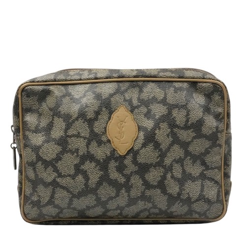 SAINT LAURENT (YSL) Borsa pochette Yves Saint Laurent grigio beige 10 4 x 7 7 pollici usata