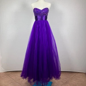Sean Collection ärmelloses royal lila langes Festzug Abschlussball Party Tuell Kleid 6 - Bild 1 von 13