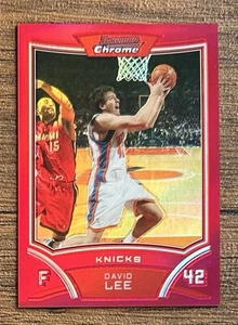 2008-09 Bowman Chrome David Lee Red Refractor #2/5 HTF Rare New York Knicks - Picture 1 of 3