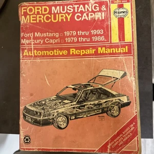 Ford Mustang 79-1993 Haynes Repair Manual  Mercury Capri 1979 - 1990 Guide Book - Bild 1 von 2