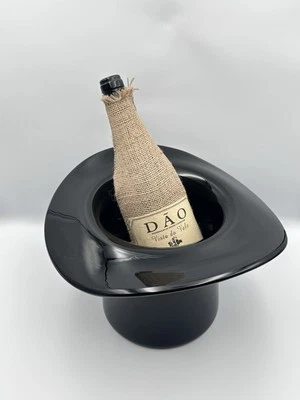 Murano Glass Top Hat Ice Bucket Wine Cooler. With DAO Red Wine 1999 Unopened - Image 1 of 4