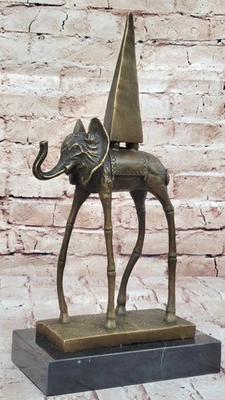 Salvador Dali Cosmic Rhinoceros Cosmique Bronze Sculpture Surreal Signed Artwork - Image 1 of 4