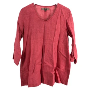 Flax Pink Linen Button-Up Blouse | Size S - Picture 1 of 5