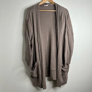 Pact Maglione Cardigan Cotone Biologico Accogliente Taupe M/L Tasche Aperte Sostenibile - Foto 1 di 8