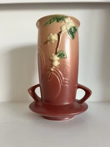 Vintage Roseville Art Pottery Snowberry Dusty Rose Pink Vase 1V1-8 - Picture 1 of 20