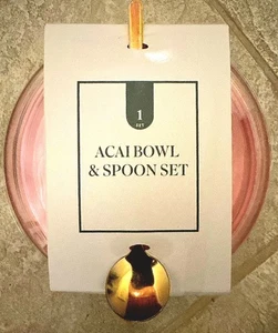 Target Bullseye's Playground Pink Glass Açaí Bowl Set w/Spoon & Lid (NEW) - Picture 1 of 3