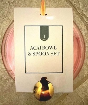 Target Bullseye's Playground Pink Glass Açaí Bowl Set w/Spoon & Lid (NEW) - Image 1 of 3