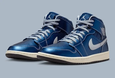 Nike Air Jordan 1 Mid SE Azul Metálico Acolchado Mujer Tenis Deportivos IM5128-001 Foto 1 de 4