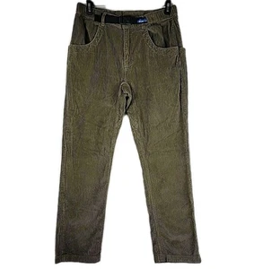 KAVU Corduroy Pants Mens Medium 33x31 Chilli Roy Olive Branch Belted Hiking - Picture 1 of 11