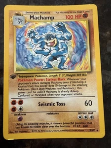 Pokémon TCG Machamp Base Set 8/102 Holo 1st Edition LP Holo Rare - Picture 1 of 5