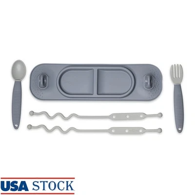 Mini alfombrilla de silicona con utensilios correas de juguete bebés niños pequeños viaje alimentación nuevo Foto 1 de 4