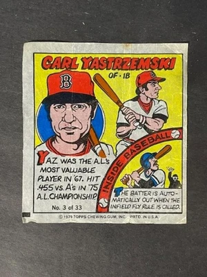 VINTAGE 1979 Topps Bazooka Comic Wrapper - YASTRZEMSKI # 3 -▶HOF !!!◀- EX-NM - Image 1 of 2