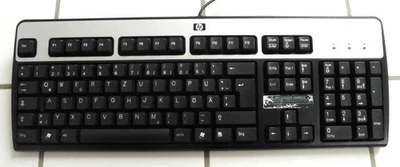HP Tastatur PS2 Deutsch QWERTZ Schwarz Silber KB-0316 PS-2 PS/2 434820-041 - Bild 1 von 4