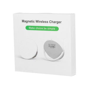Chargeur sans fil à induction QI Charge Rapide magnétique 15W Blanc pour iPhone - Photo 1 sur 4