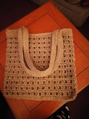 Crochet handmade bag, jute bag, shopper bag, shoulder bag, eco bag, tote bag - Image 1 of 4