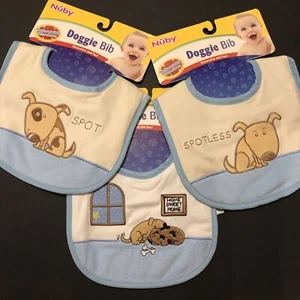 Nuby Doggie Bavaglino Confezione da 3 Bavaglini Neonato 100% Cotone Nuovo A1-1 - Foto 1 di 9