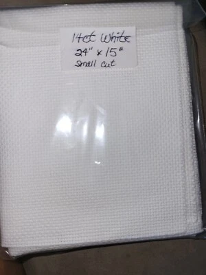 Needlework AIDA Cross Stitch Fabric 14ct White 15" x 24" READ - Image 1 of 4