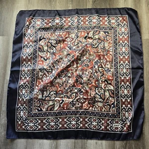 Orkide Scarf Women Wrap Square Turkey 35x35 Vintage Paisley Baroque Print Boho - Picture 1 of 7