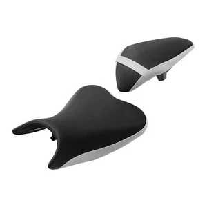 Rider Driver & Passenger Seats Fit For Kawasaki Ninja 400 2018-2023 Black White - Picture 1 of 10