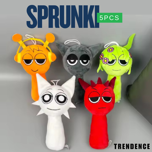 5PCS Set Sprunki Soft Plush Toys Plush Doll 9.8