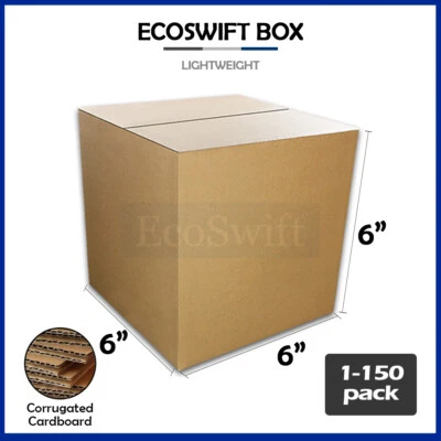 1-150 6x6x6 "EcoSwift" Cardboard Packing Mailing Shipping Corrugated Box Cartons - Image 1 of 4