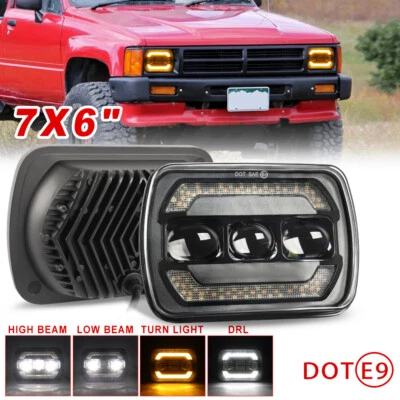 5x7" 7x6" LED Headlight Hi-Lo Beam For Toyota 1982-95 Pickup Truck 4Runner DRL - Image 1 of 4