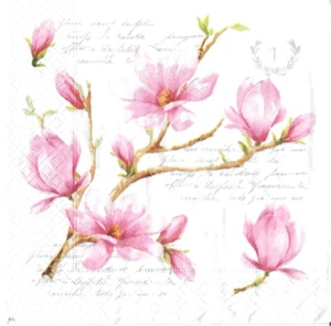 4 x Single Paper Napkins Magnolia Blossom Flowers  Decoupage  Crafting Table 105 - Picture 1 of 2