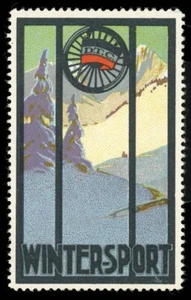 Germany Poster Stamp - German Touring Club - Winter Sport - Artist Carl Moos - Picture 1 of 1