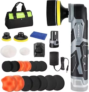 WORKPRO 12V Cordless Car Polisher,Mini Buffer Polisher Kit with 5 Variable Speed - Picture 1 of 8