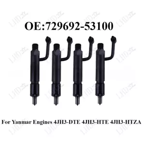 4 Pcs Fuel Injector For Yanmar Engines 4JH3-DTE 4JH3-HTE 4JH3-HTZA 729692-53100~ - Picture 1 of 6