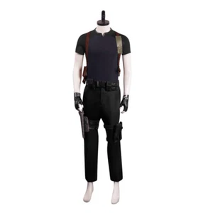 Men's Resident Evi 4 Leon S.Kennedy Costume  Halloween Cosplay Party Game - Picture 1 of 5