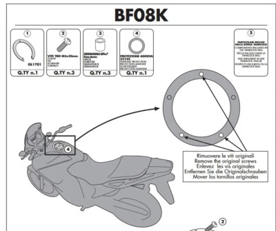 Givi Kappa Tanklock Tankring BF08K  Ducati Monster S2R / S4 R - Bild 1 von 3