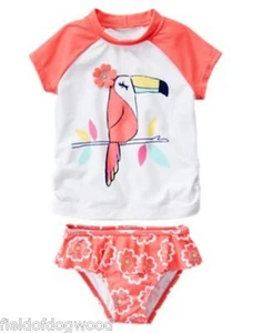 NWT Gymboree Girls Toucan Rash Guard SET Swimsuit many sizes - Picture 1 of 1