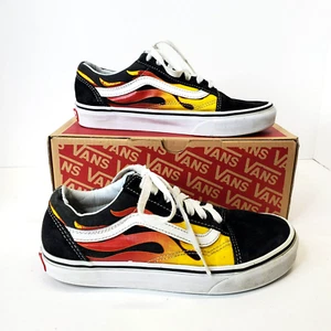 Vans Old Skool Flames Rosso Giallo Nero Scarpe Skateboard Uomo Taglia 4,5 Donna 6 - Foto 1 di 9