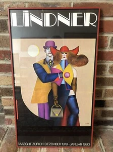 RICHARD LINDNER RARE VTG 1979 MAEGHT ZURICH LITHOGRAPH PRINT POP ART EXHB POSTER - Picture 1 of 10