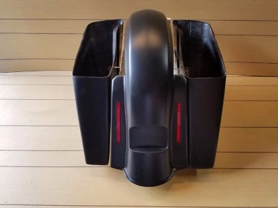 6" STRETCHED SADDLEBAGS AND LED REAR FENDER FOR HARLEY DAVIDSON TOURING 14-2017 - Image 1 of 4